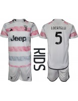 Juventus Manuel Locatelli #5 Vieraspaita Lasten 2023-24 Lyhythihainen (+ shortsit)
